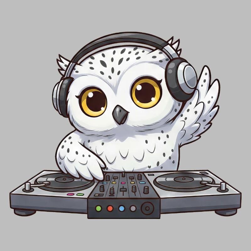 Owl DJ Dancing Techno Disco Electronic Music