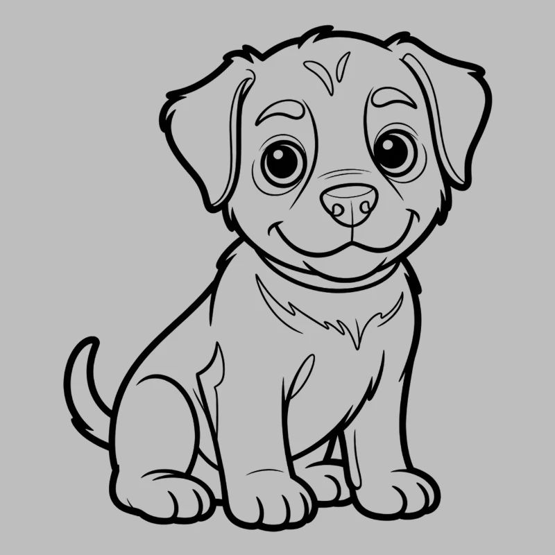 Illustration de plan de petit chiot