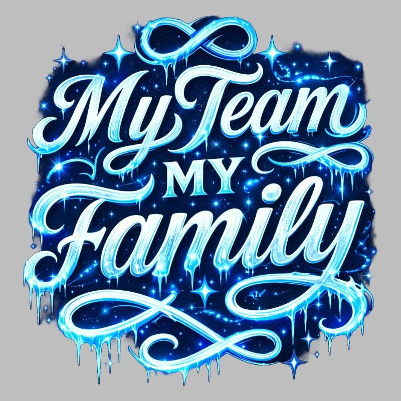 Mon équipe, ma famille Script néon