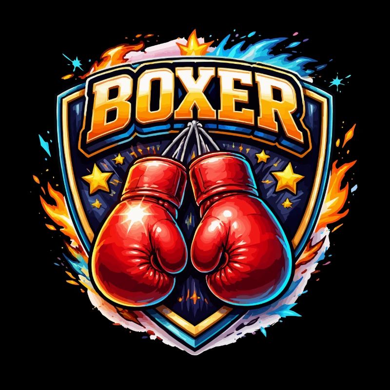 Logo de boxe combative avec gants