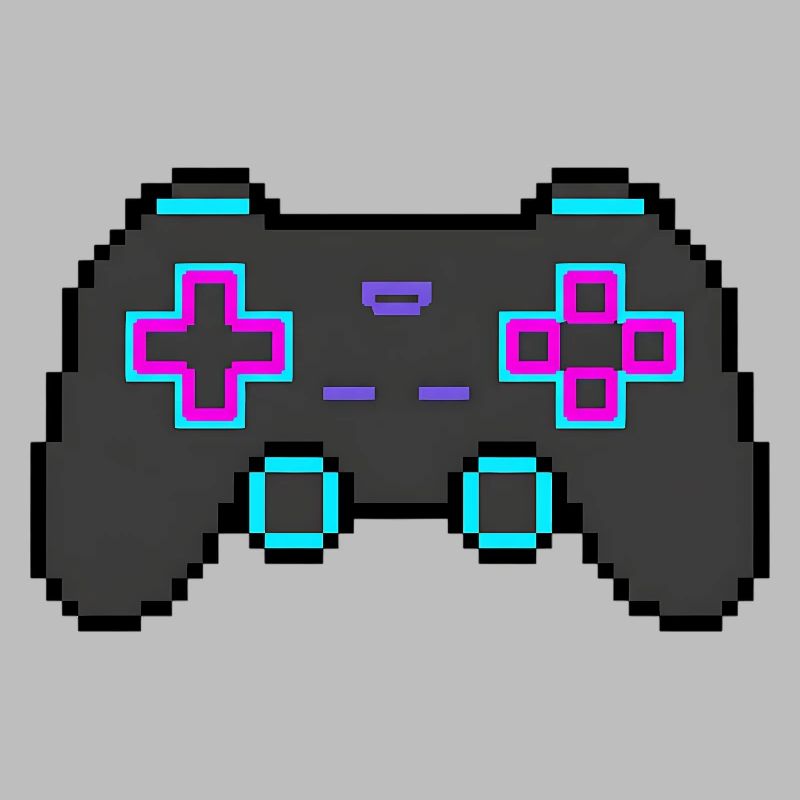 Pixel Game Controller Retro 8 Bit Shirt Sticker