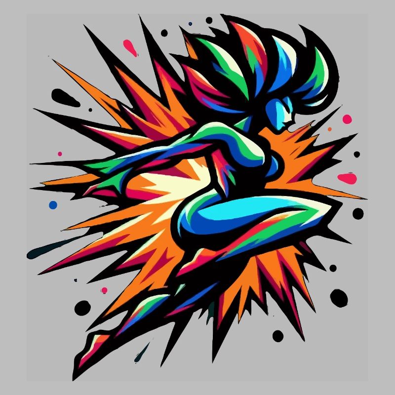 Bunter Neon-Sprinter