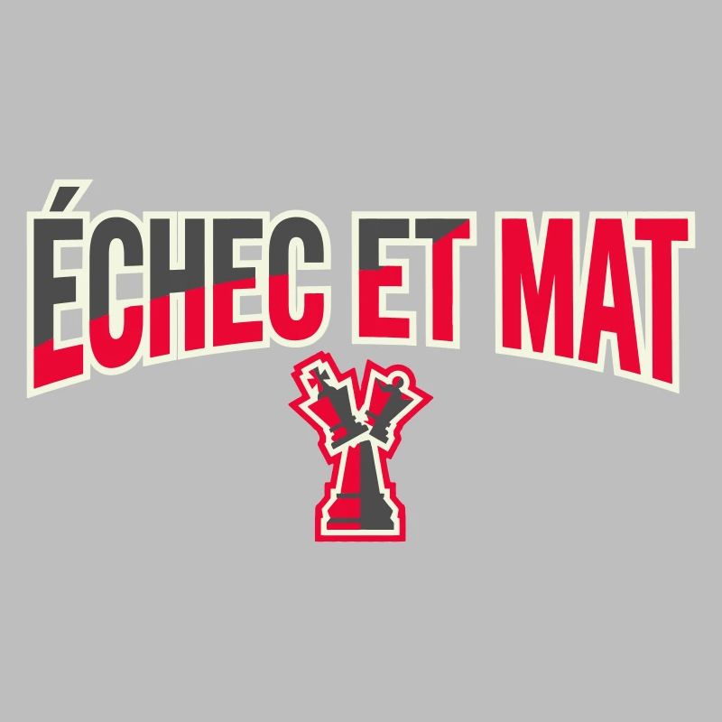 Logo Échec et Mat Rouge Roi Noir en Difficulté