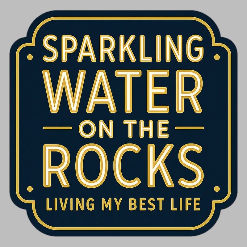 Sparkling water on rocks neon