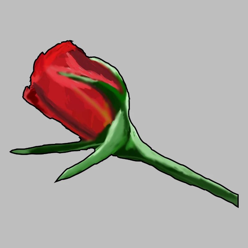 Rote Rose auf Schwarz Painterly