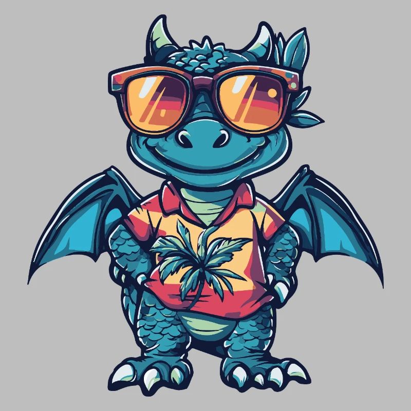 Drache Comic Urlaub