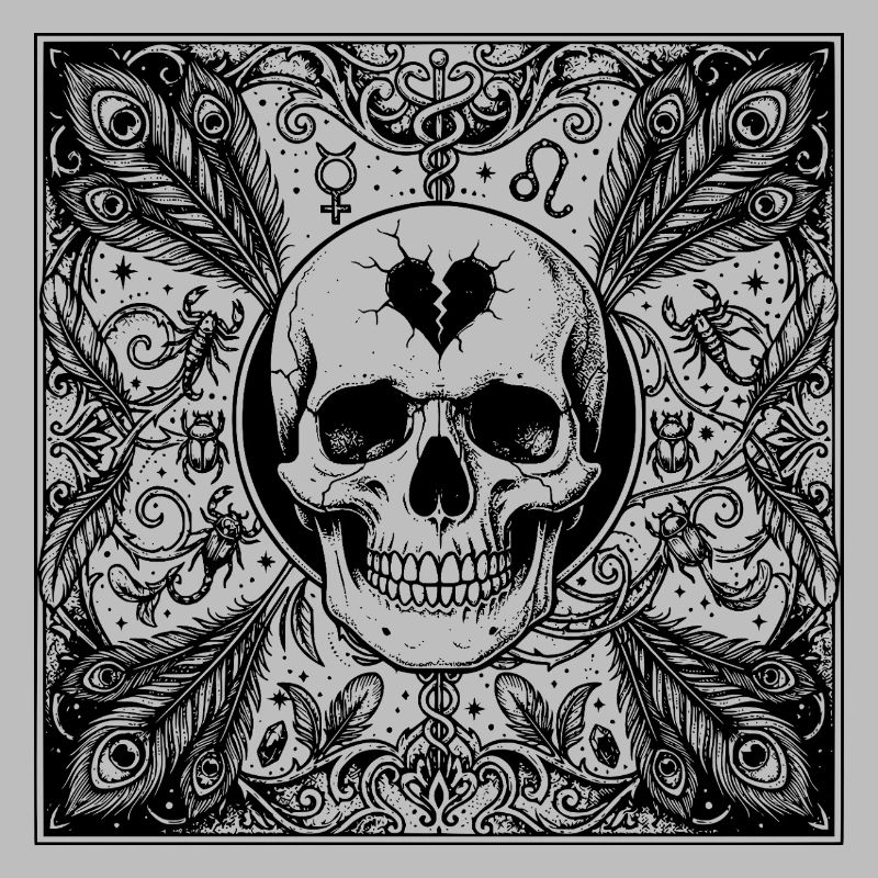 Gothic Scorpio Skull Occult Design