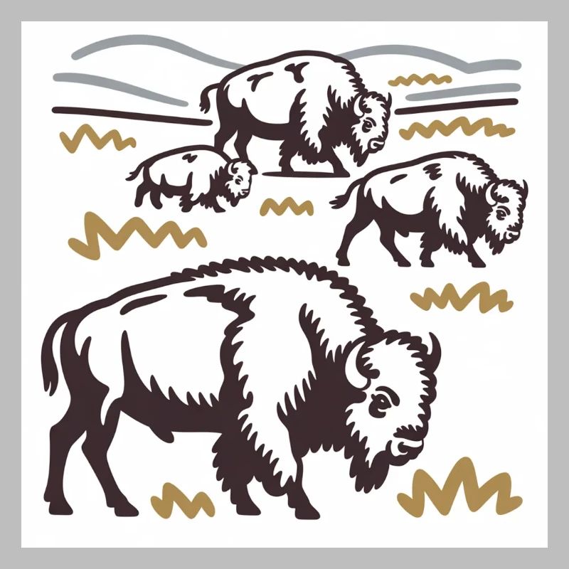 Bisonherde auf der Steppe