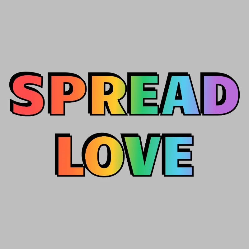 Spread Love Rainbow Typography