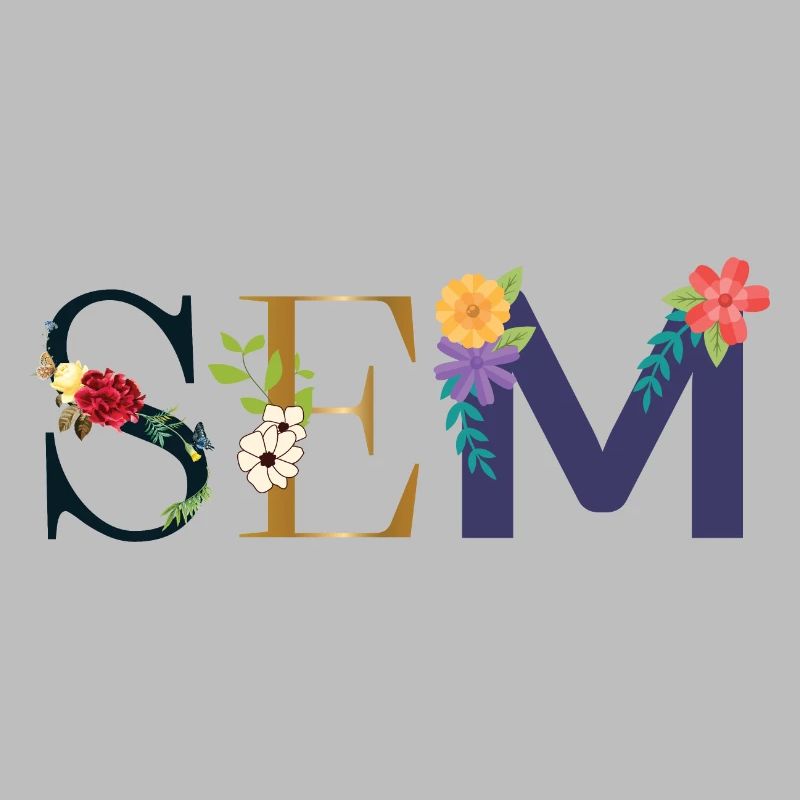 Nom SEM décoré de fleurs