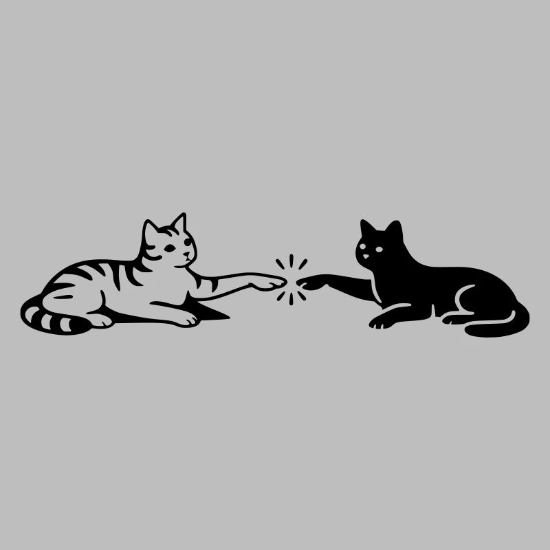 Cats Touch Paws Michelangelo
