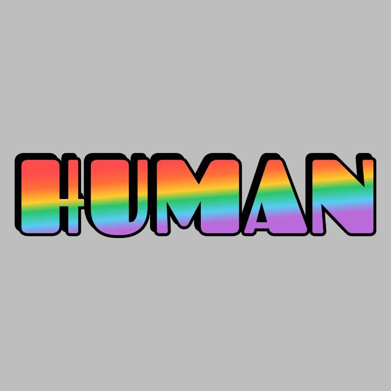 Rainbow Human Typography