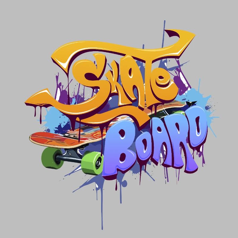 Conception de planche de skate graffiti