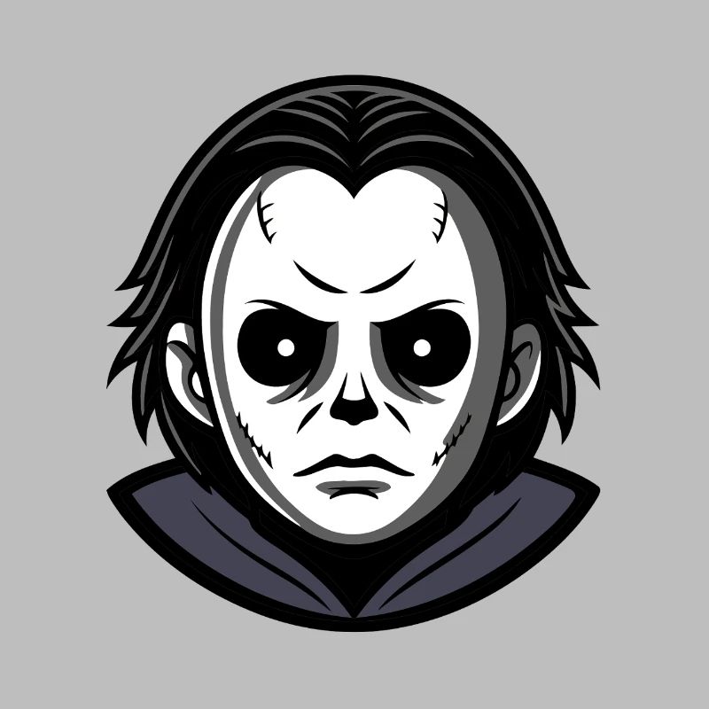 Böse Halloween-Maske monochromer Kapuzenpullover