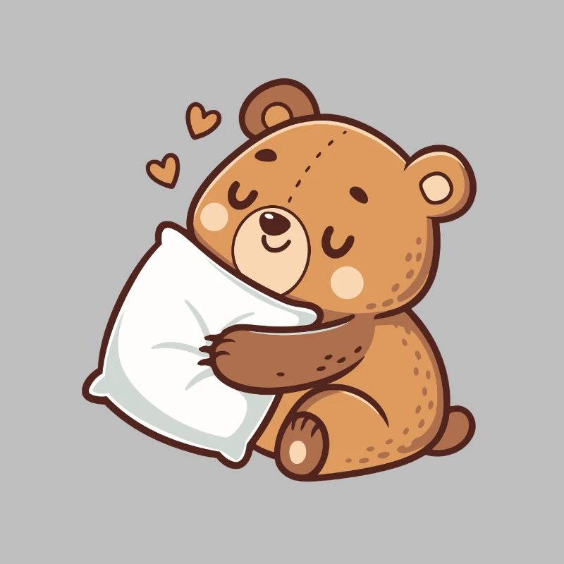 Soft cuddly bear on pillow