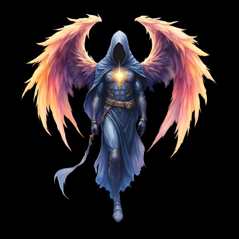 Blue Fire Winged Warrior