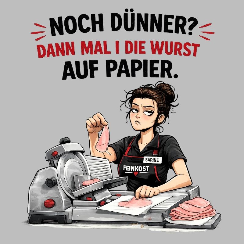 Noch dünner? Dann mal i die Wurst auf Papier.