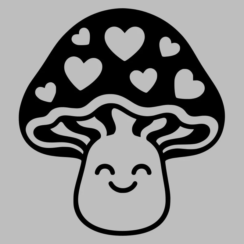 Champignon doux avec cœur et visage