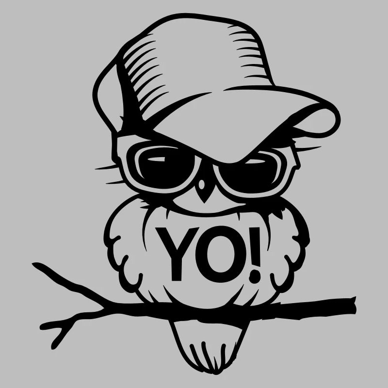 Vogel mit Brille und Baseballcap