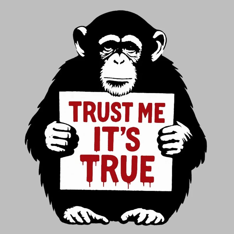 Monkey with Shield Trust Me It's True