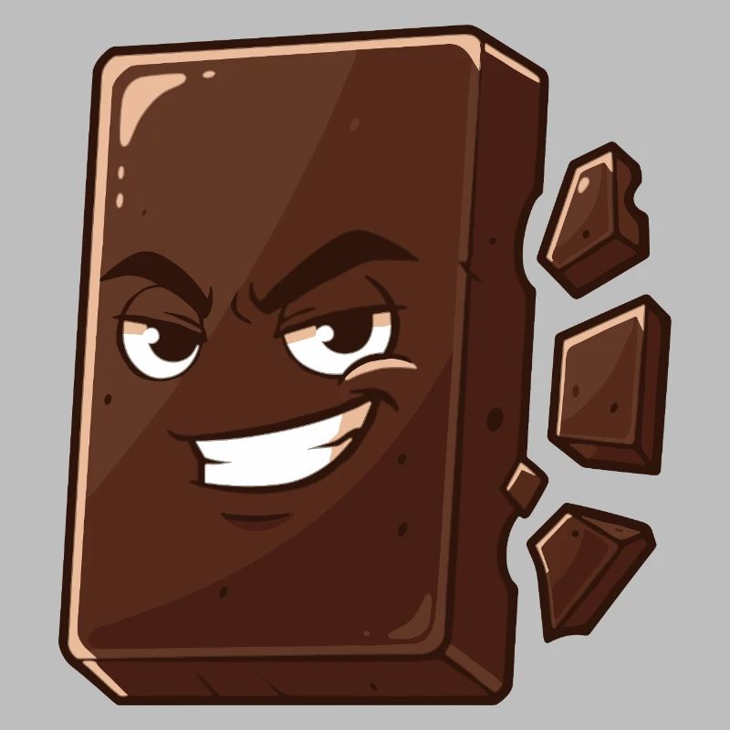 Charming chocolate block with grin