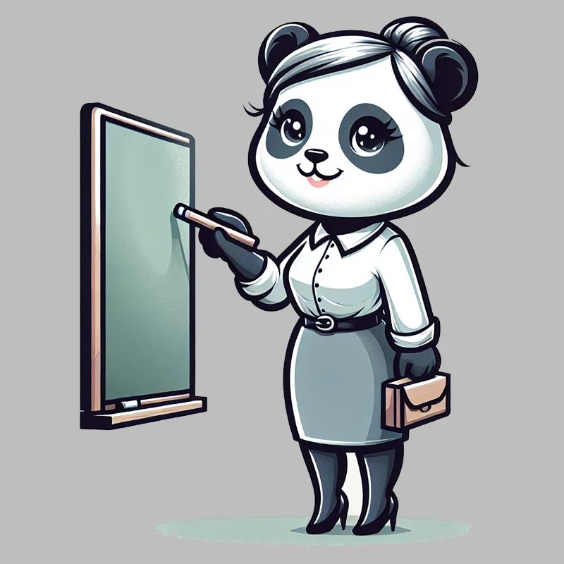 Professeur de panda mignon