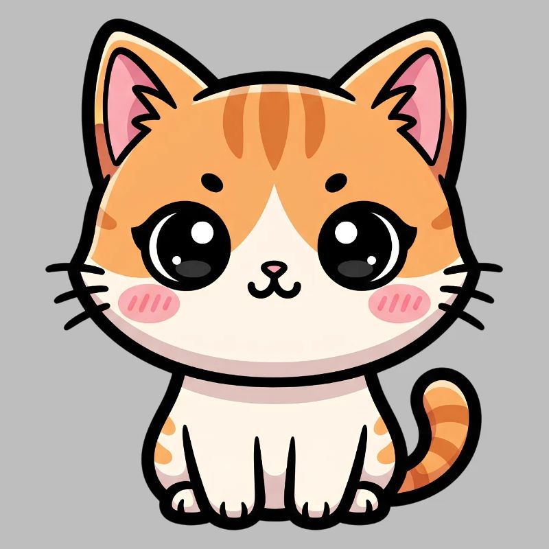 Chibi Tabby Kitten Tee Art