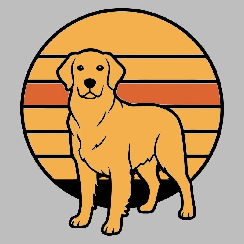 Hund Retriever Retro Sunset