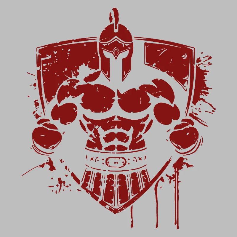 Warrior in armor with shield