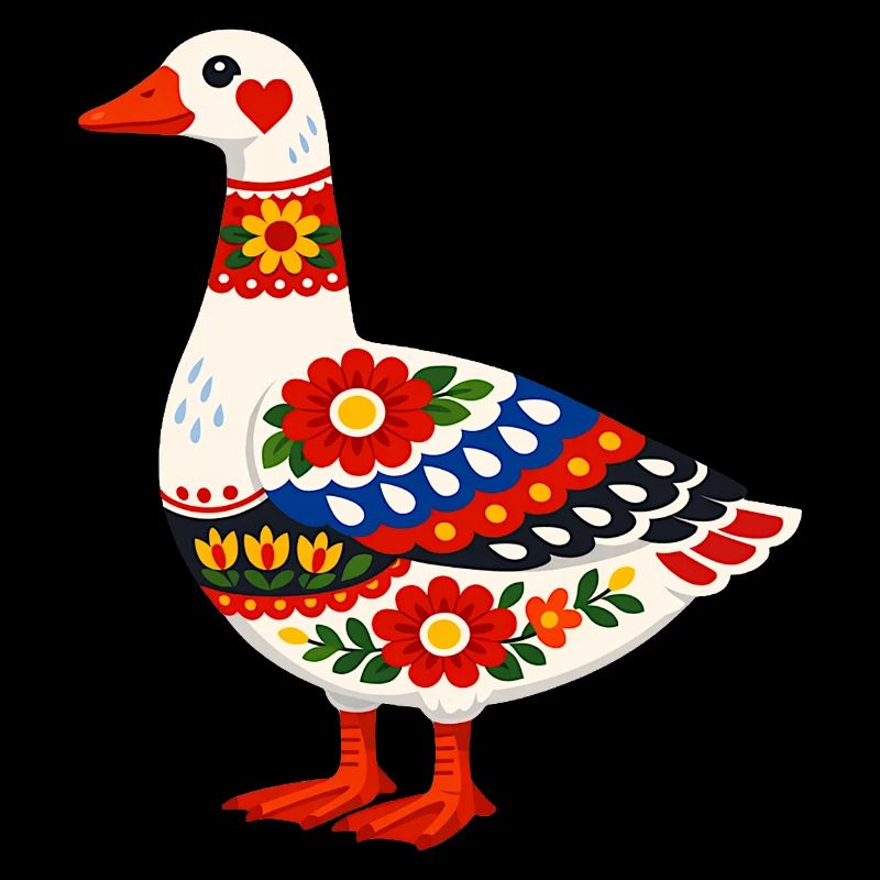 Oie colorée dans le style folklorique