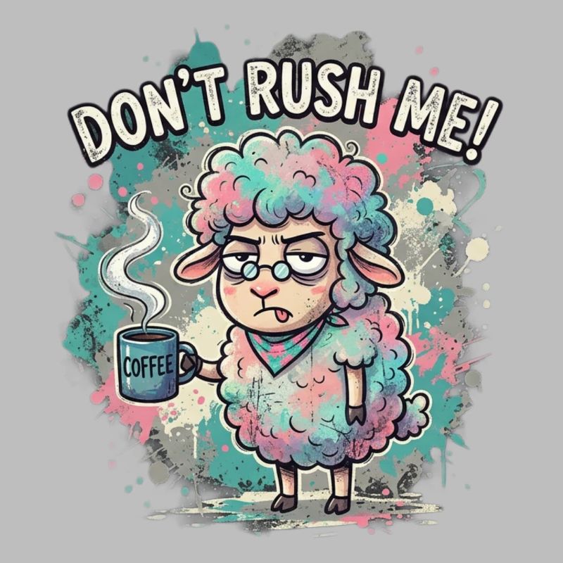 Dont Rush Me Kaffee Schaf Cartoon