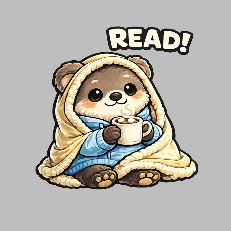 Cuddly Bear Reading Time Under Blanket