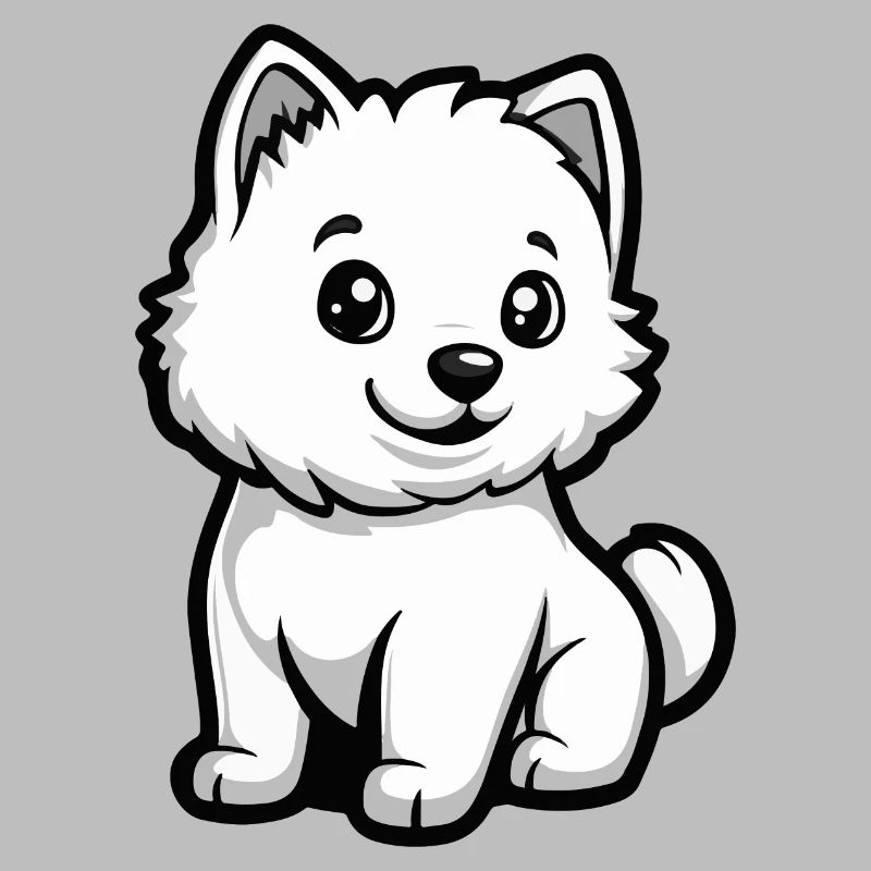 Samojede Hund Comic Niedlich