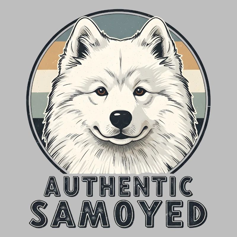 Authentic Samoyed Lächeln Retro Hund