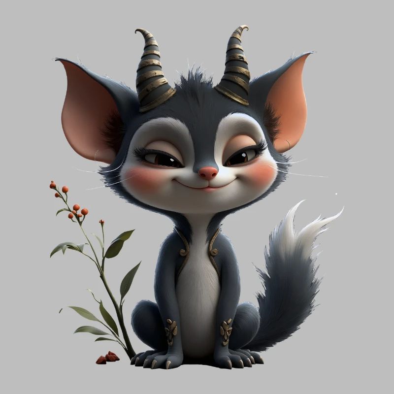 Chat Gobelin de la Forêt, avec des Cornes