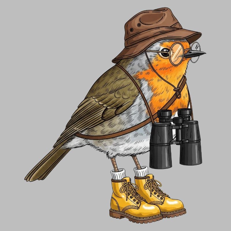 Explorer Robin with Binoculars