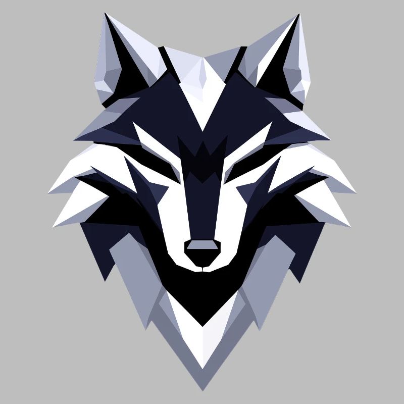 Conception du logo Wolf Low Poly