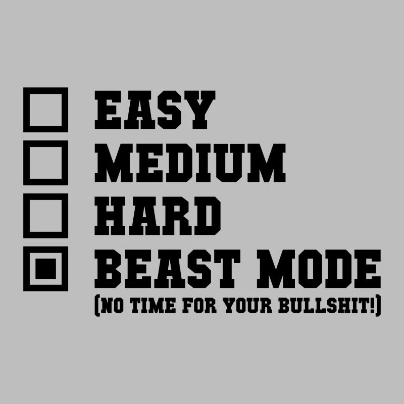 Easy Medium Hard Beast Mode Geschenk