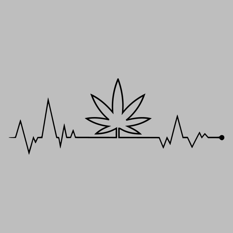 Cannabis Hanf Blatt Herzfrequenz EKG