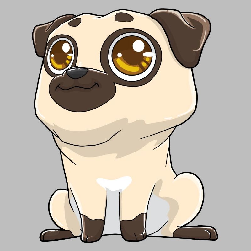 Cute pug with big eyes