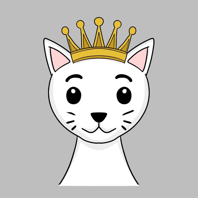 Katze mit Krone - Türkisch Angora mit Krone