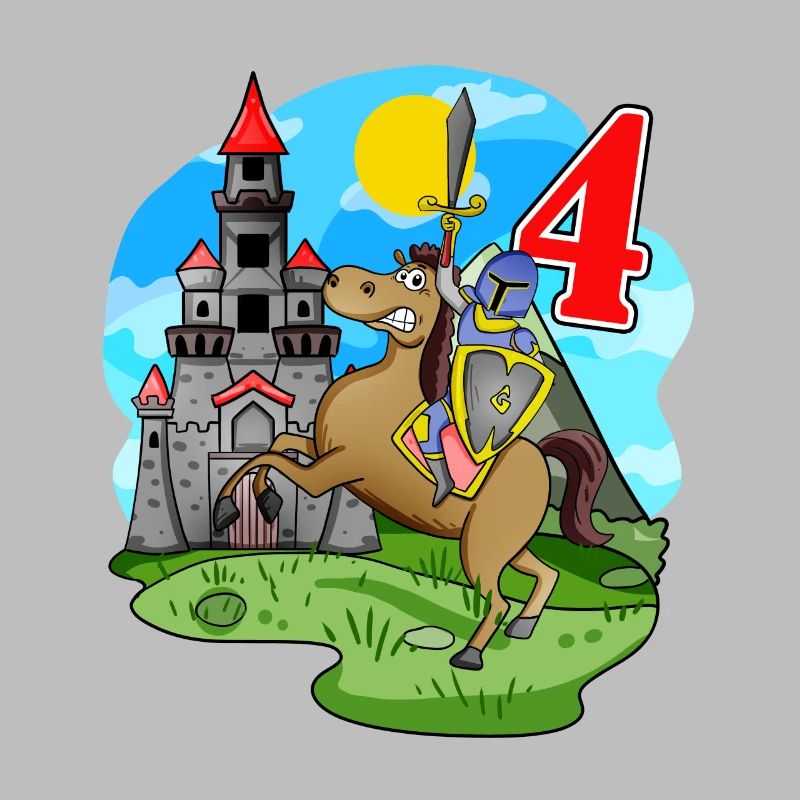 Ritter 4. Geburtstag 4 Jahre Junge Geschenk