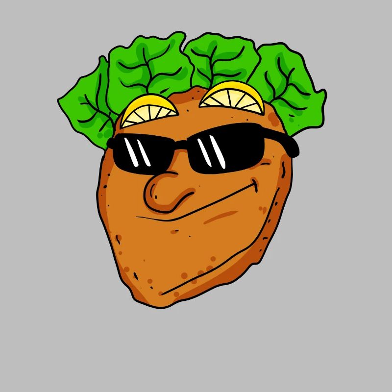 Cool schnitzel with sunglasses