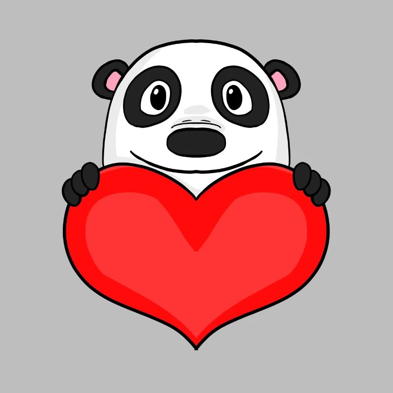 Panda mit Herz - Liebe Romantisch