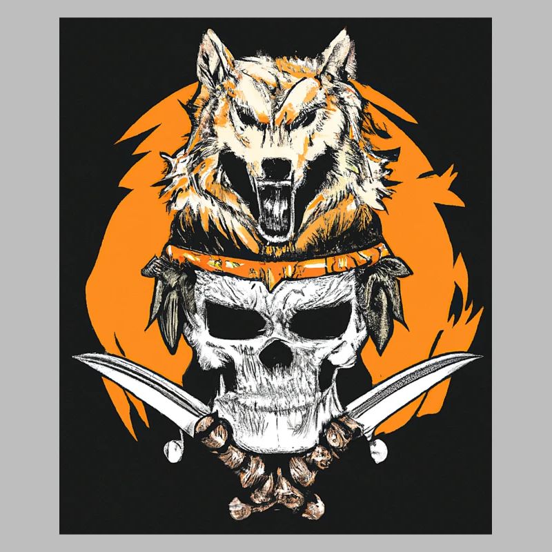Vector Samurai Warrior Skull Mask Japan