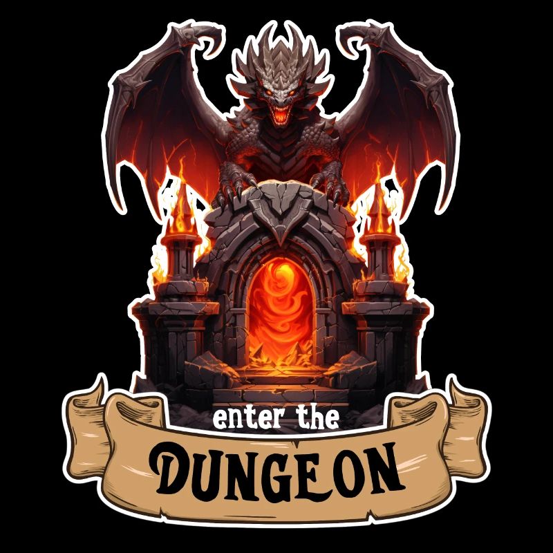 Enter the Dunegon Rollenspiel Tor Drache