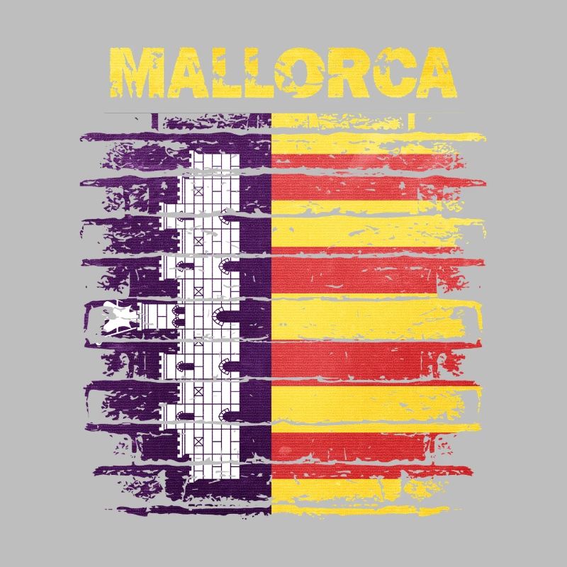 Horizon de Majorque avec le drapeau espagnol