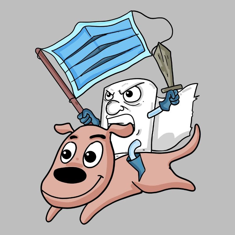 Humorous protest dog illustration