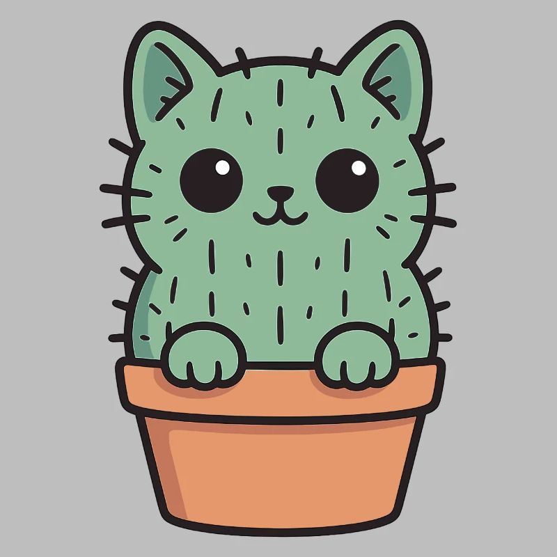 Conception de chaton cactus mignon
