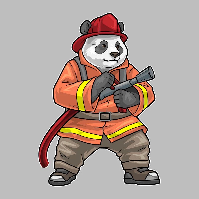 Panda Firefighter Fire Hose Fire Hose Fire Brigade